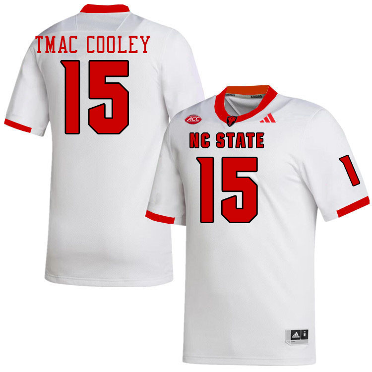 Men #15 Tamarcus TMac Cooley NC State Wolfpack College Football Jerseys Stitched-White